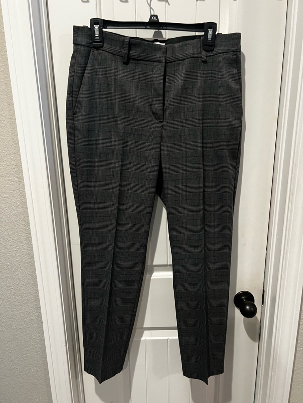 H&M Gray brown black Plaid houndstooth Trousers women’s sz 12